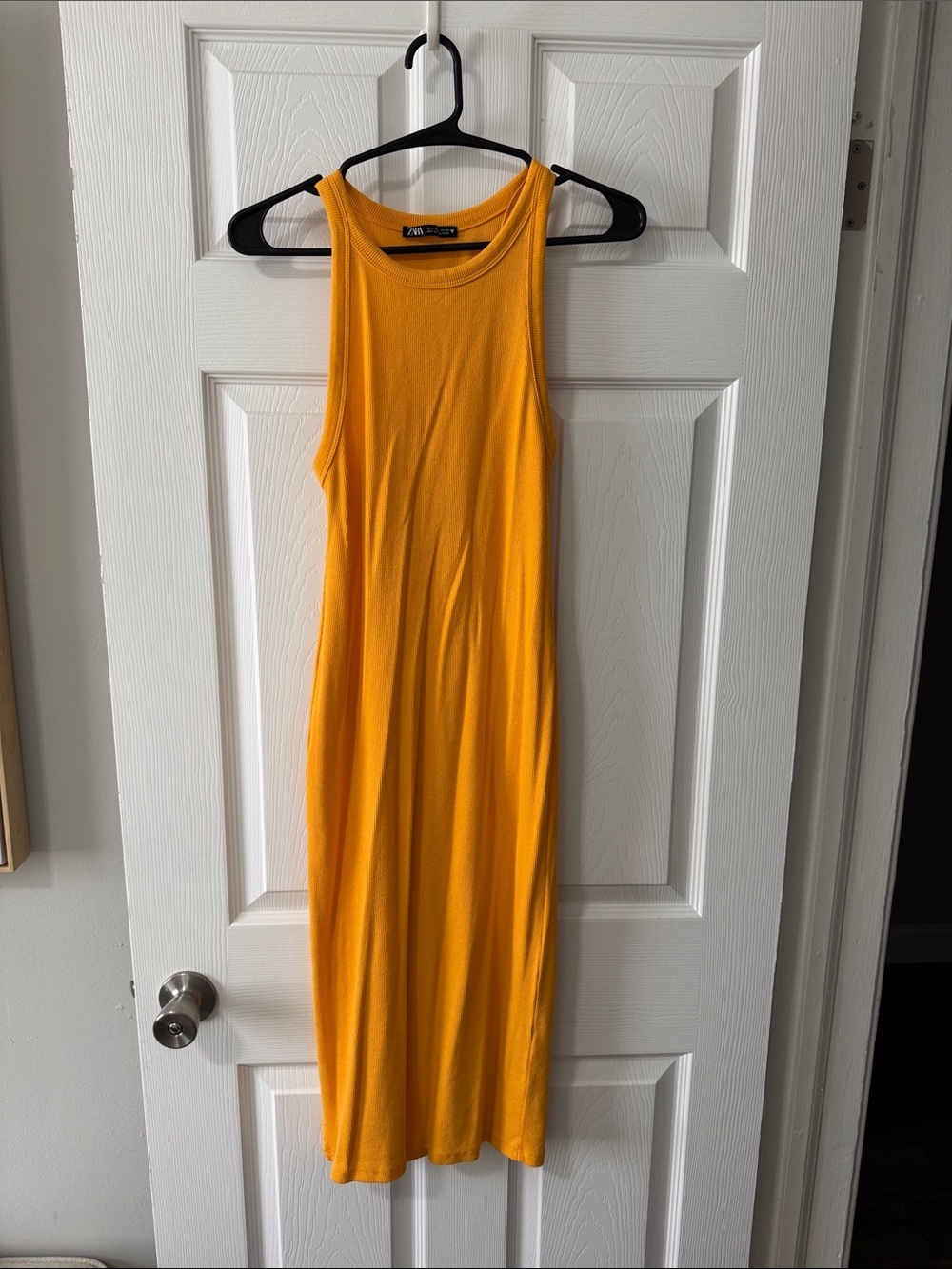 Zara Bright Orange Sleeveless Maxi Dress